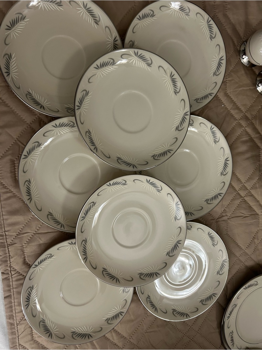 Set of 8 fine china saucers by Flintridge China (Made in USA - California)!